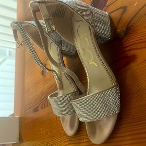 Silver Rhinestone heels